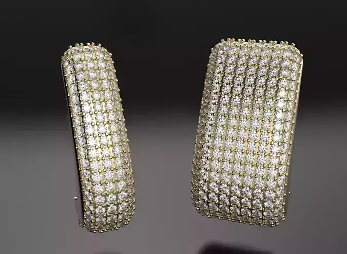 Earrings with many diamonds 