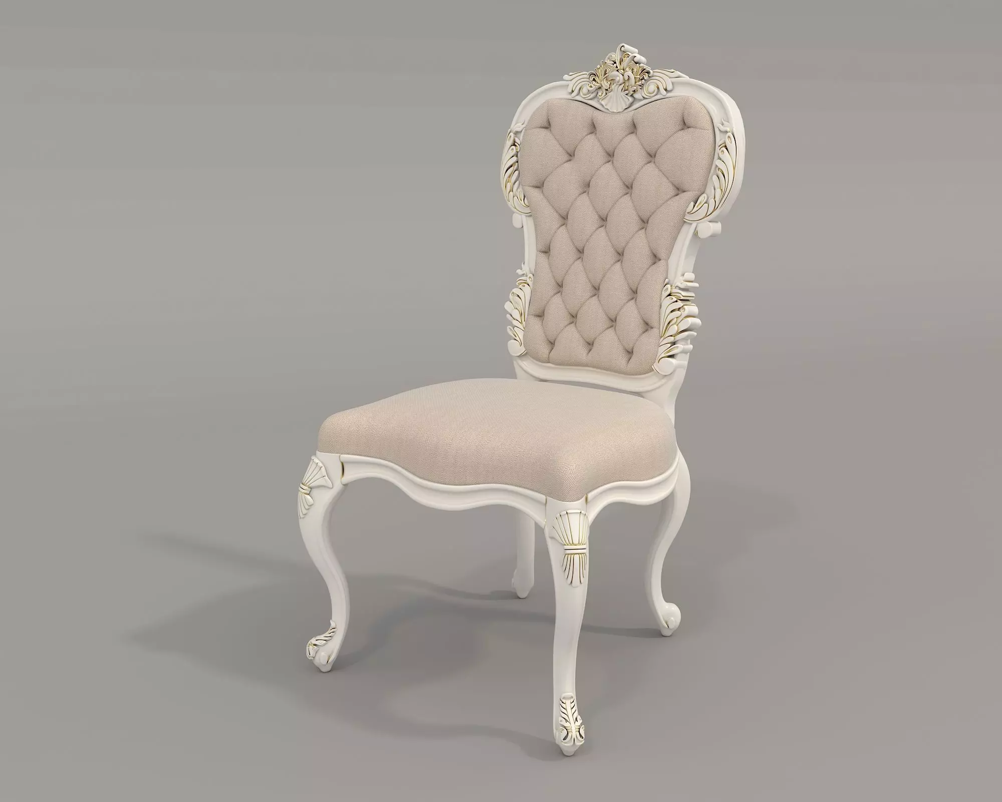 Classic European style Dining Table and Chairs 35 3D model_6