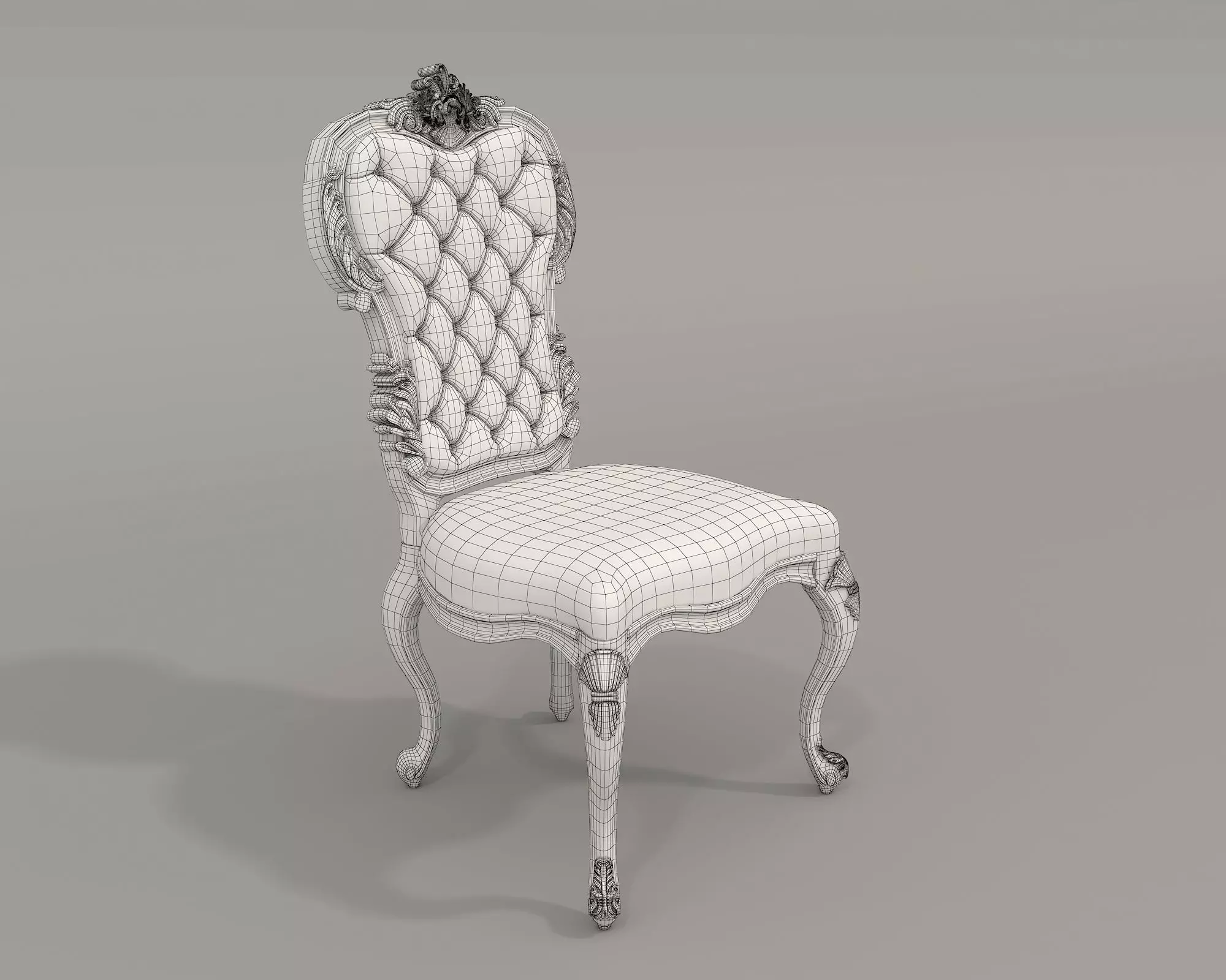 Classic European style Dining Table and Chairs 35 3D model_9