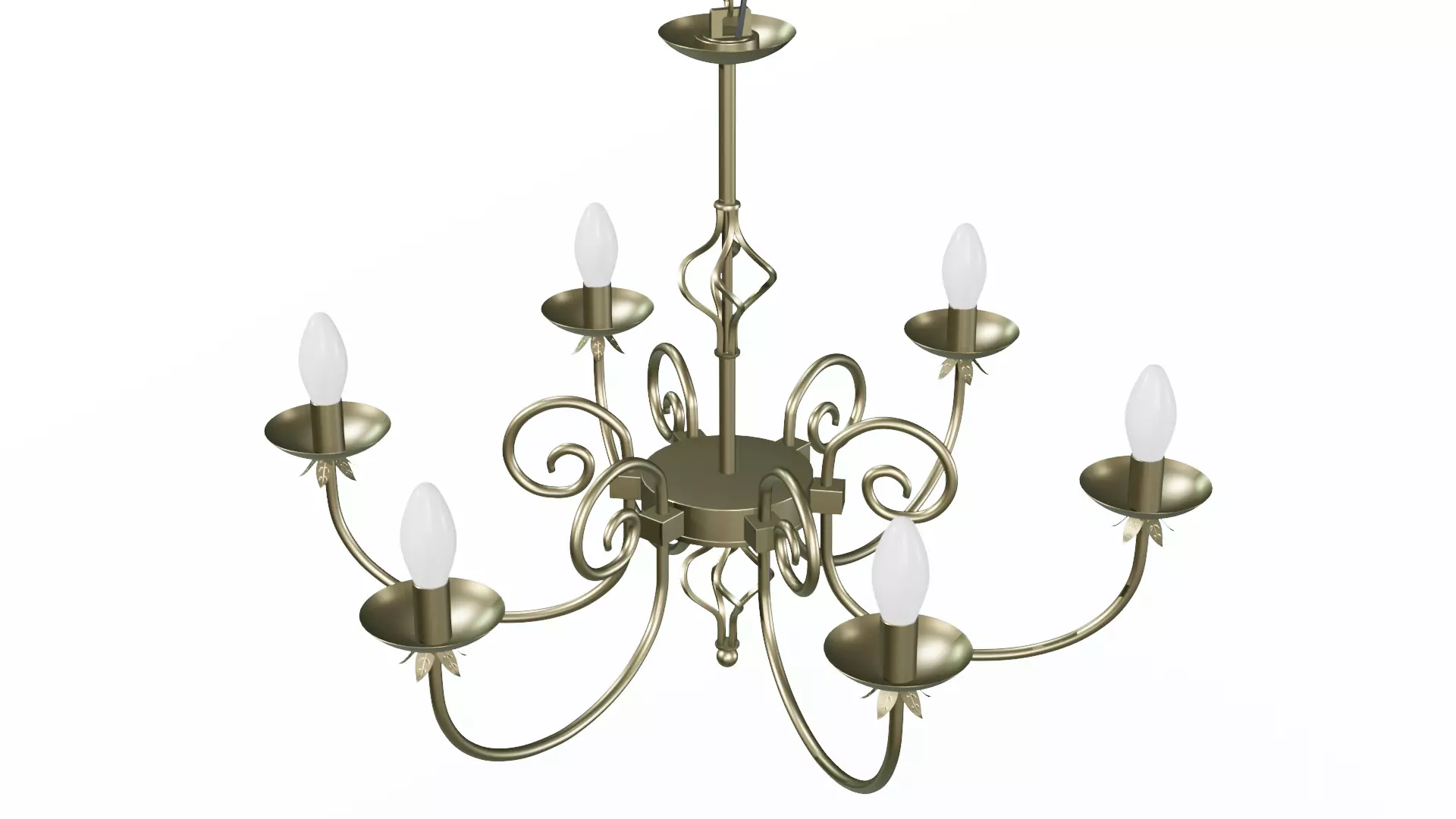 Chandelier Low-poly 3D model_3