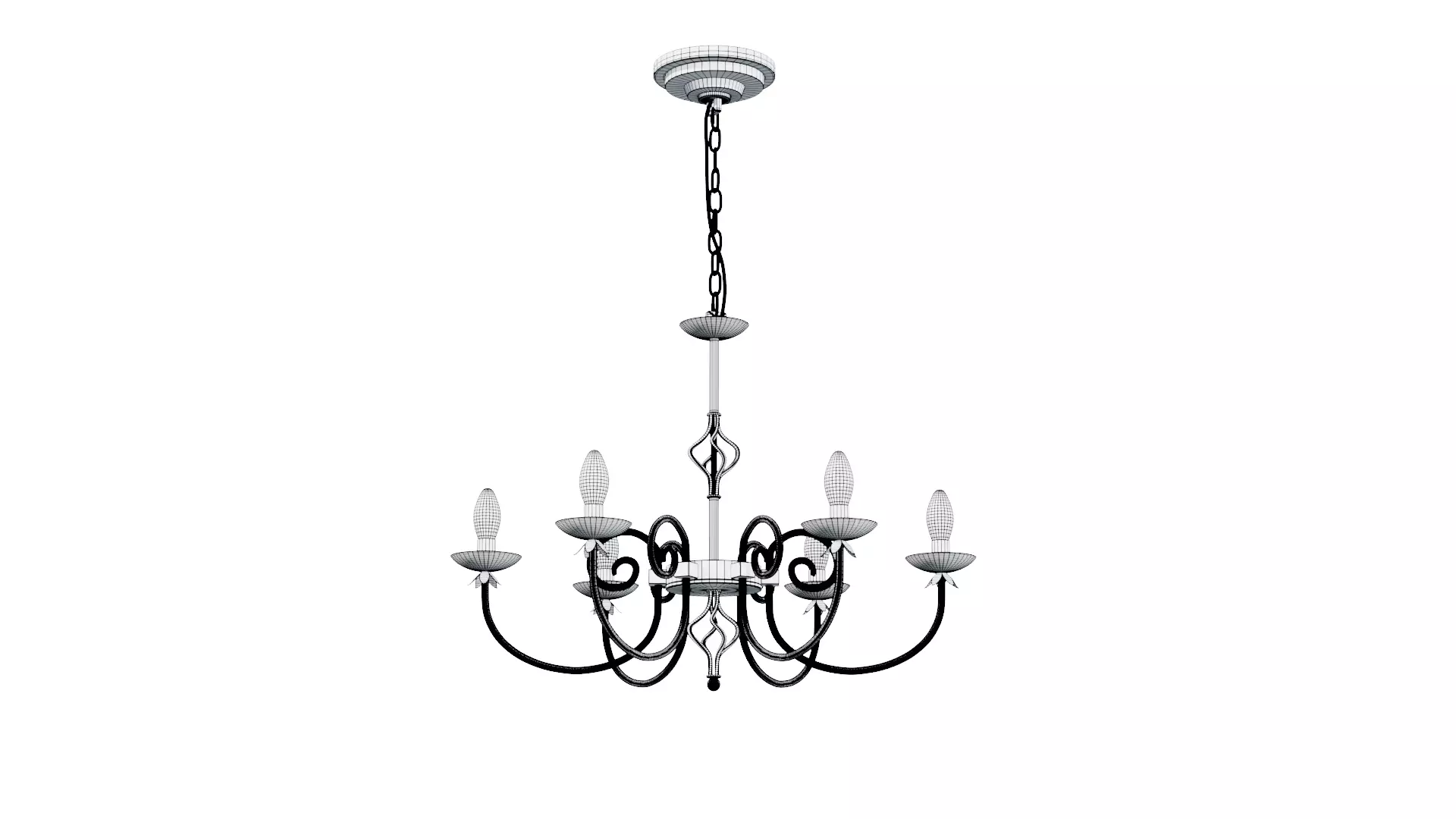 Chandelier Low-poly 3D model_11