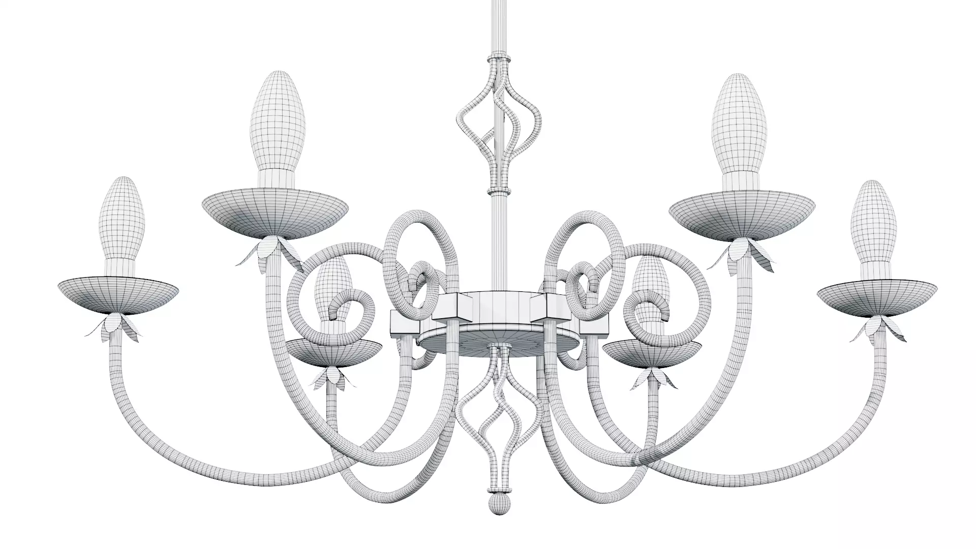 Chandelier Low-poly 3D model_10
