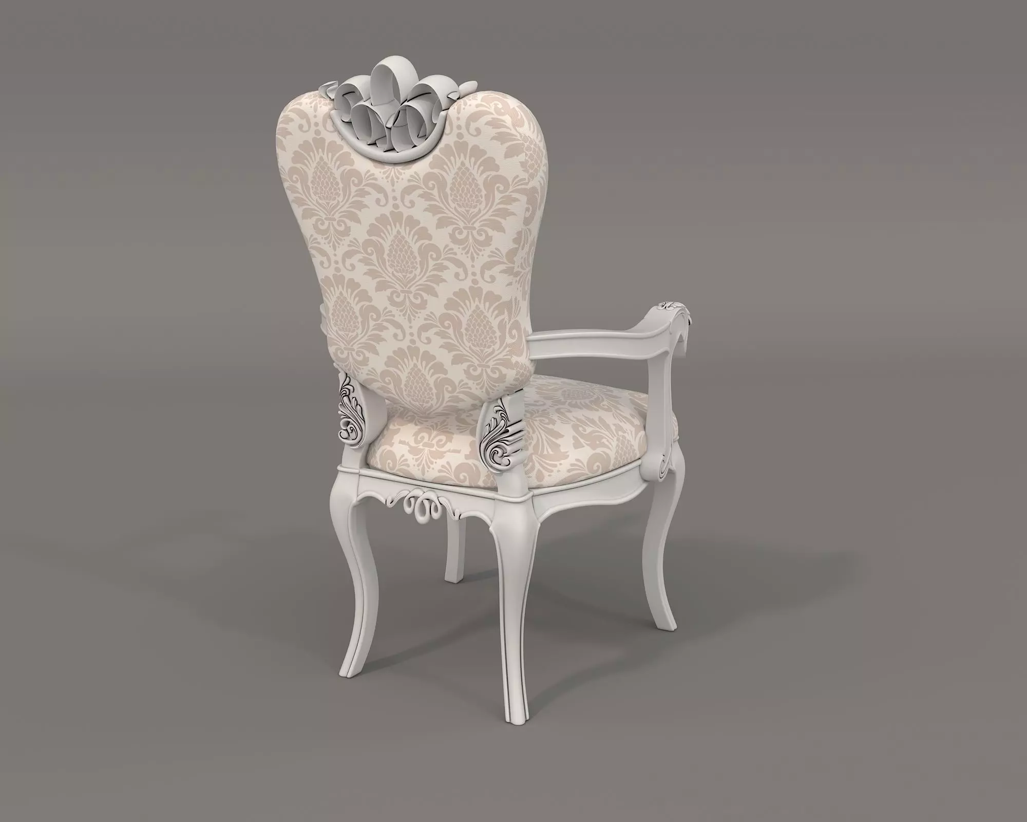 Classic European style Dining Table and Chairs 36 3D model_8