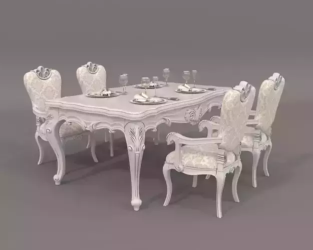 Classic European style Dining Table and Chairs 36