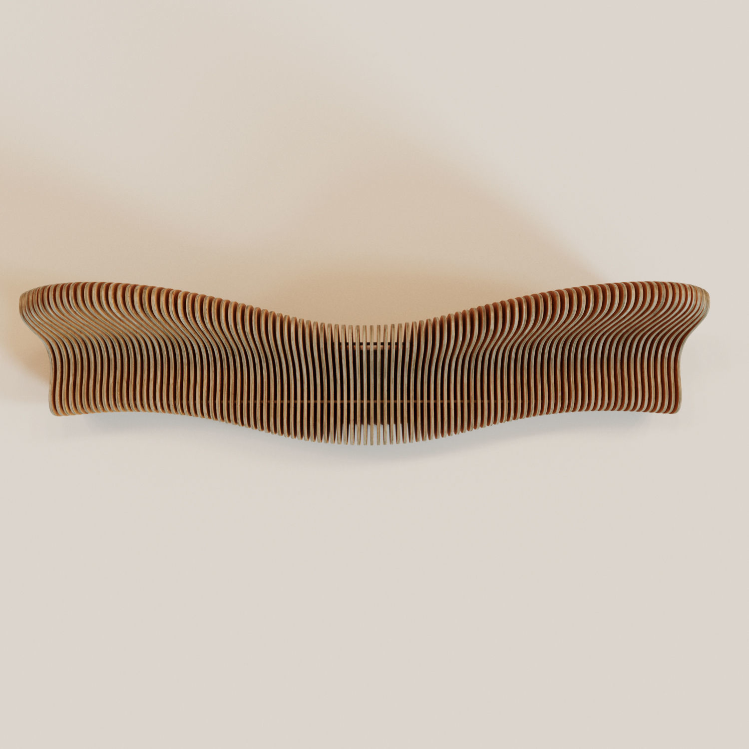 Parametric bench Wave 3D model_3