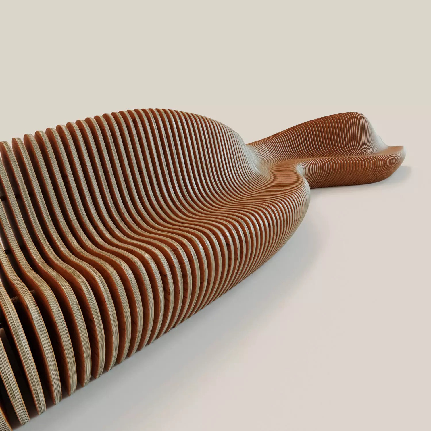 Parametric bench Wave-2 3D model