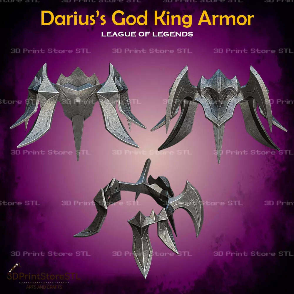 Darius God King Cosplay League of Legends - STL File 3D print model_6