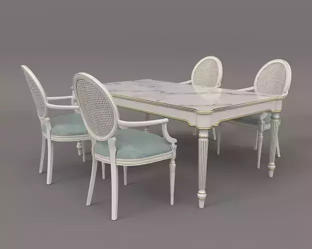European style Dining Table and Chairs 11