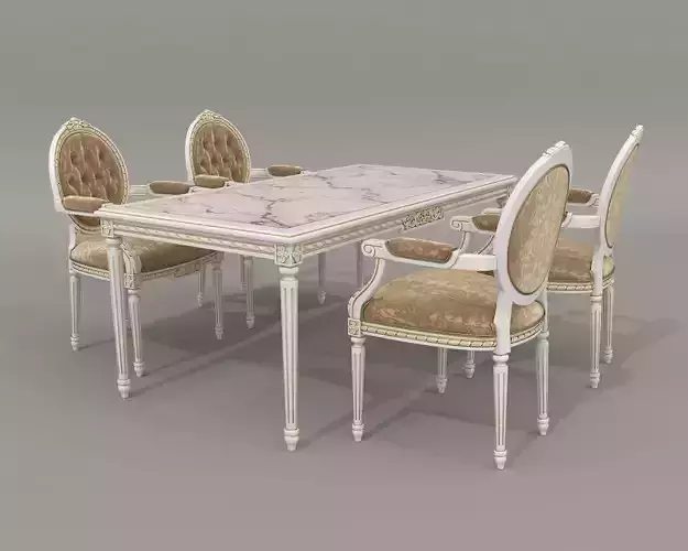 Classic European style Dining Table and Chairs 39
