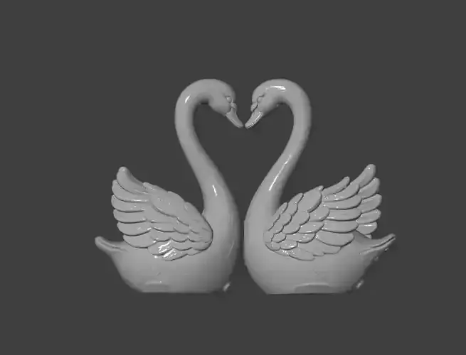  Loving Swan Pair Decoration  3D print model