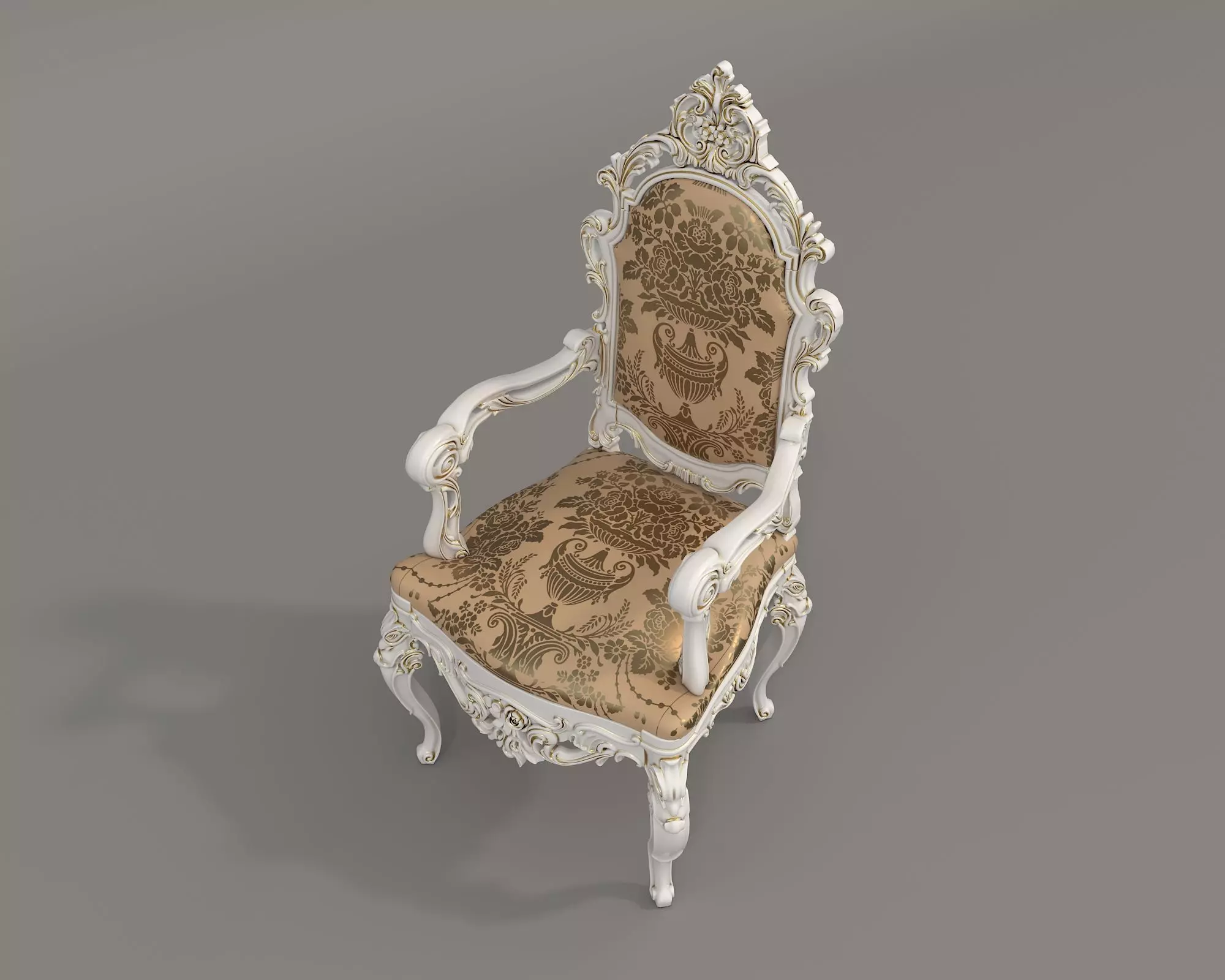 Classic European style Dining Table and Chairs 41 3D model_6