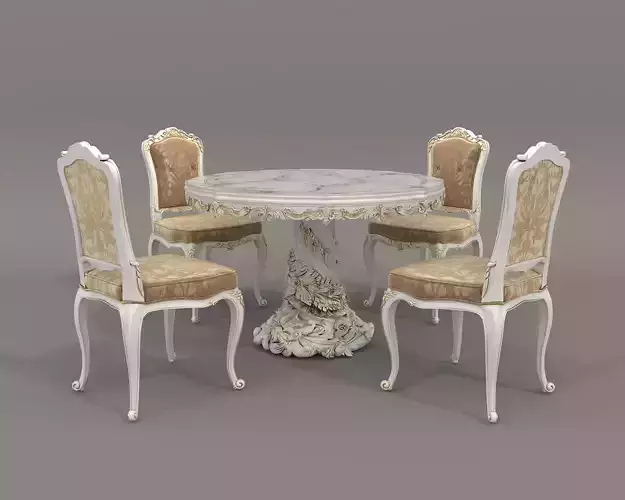 Classic European style Dining Table and Chairs 42