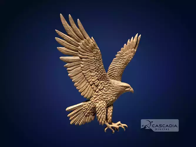 Raven In Flight - CNC Router Carving Casting animal bird 3D model 3D ...