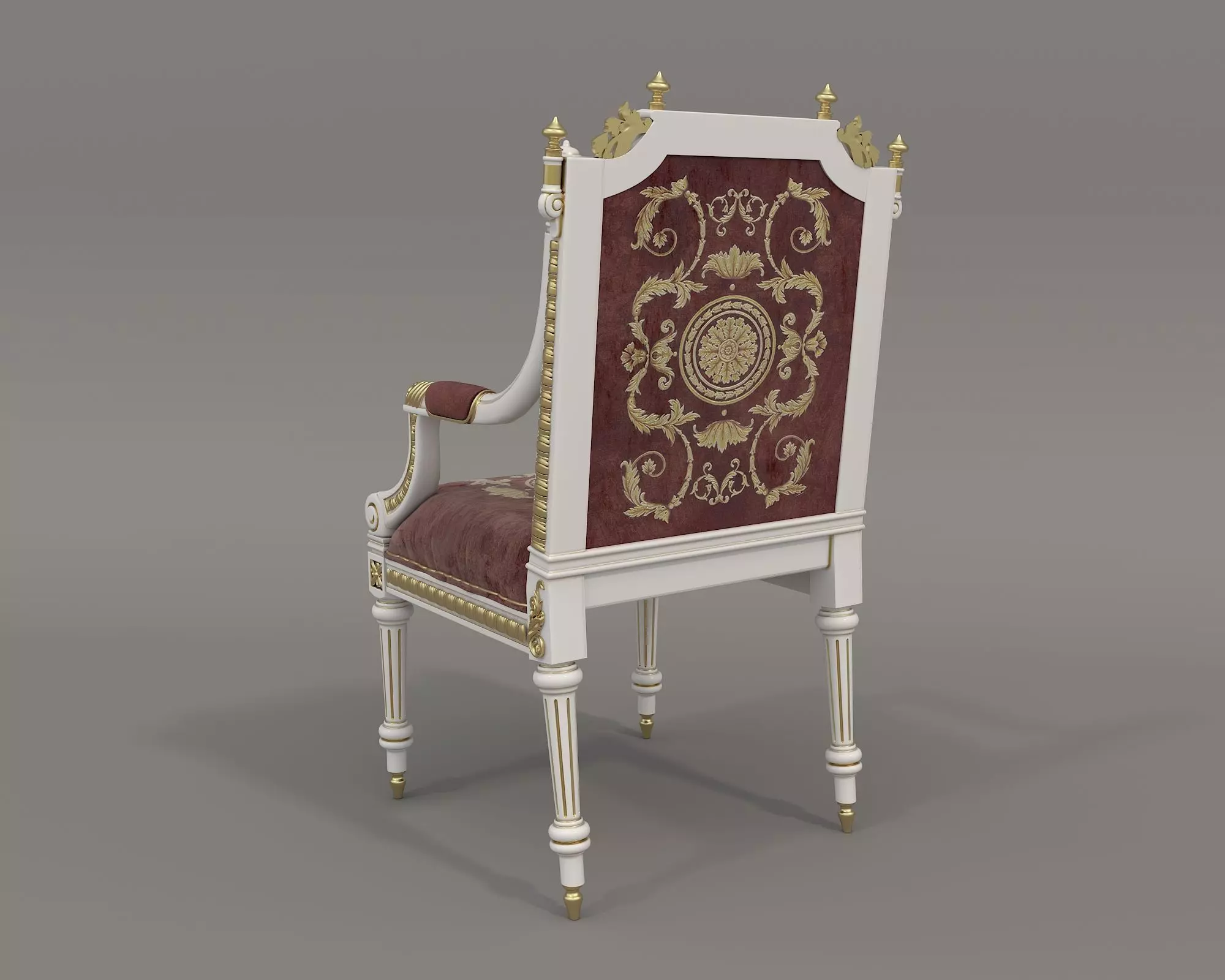 Classic European style Dining Table and Chairs 43 3D model_7