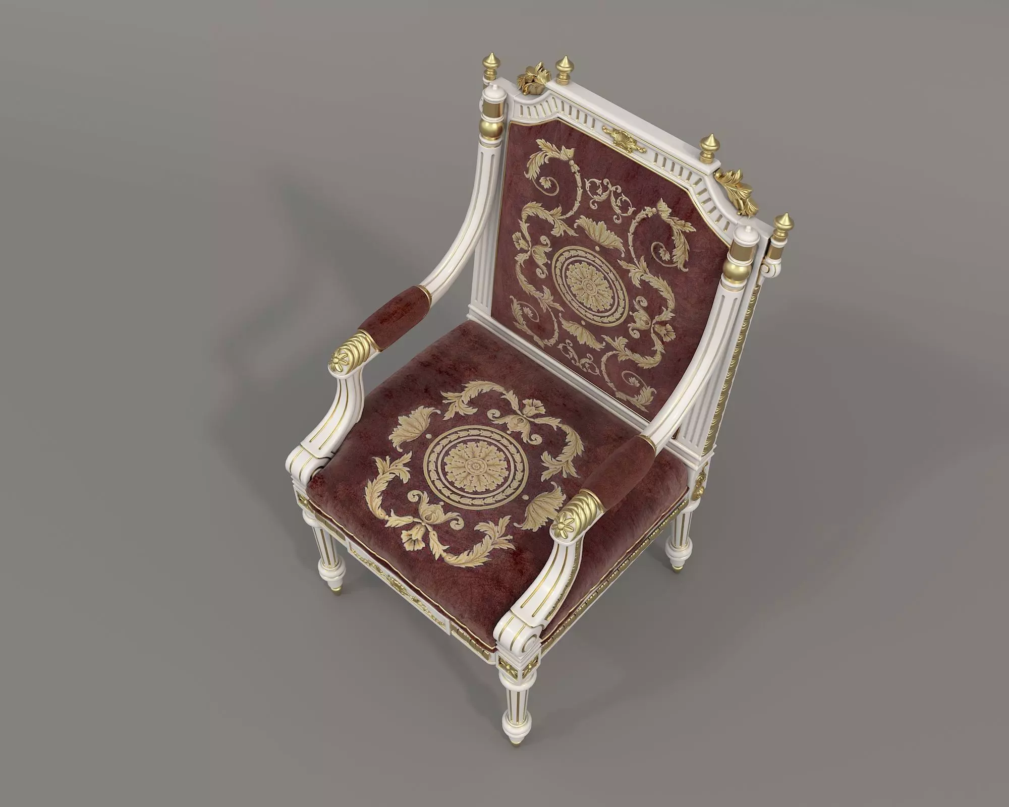 Classic European style Dining Table and Chairs 43 3D model_6