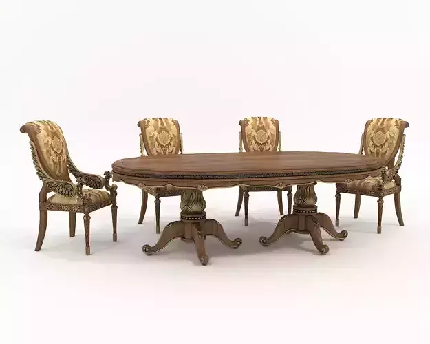 Classic European style Dining Table and Chairs 44