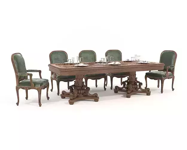 Classic European style Dining Table and Chairs 45