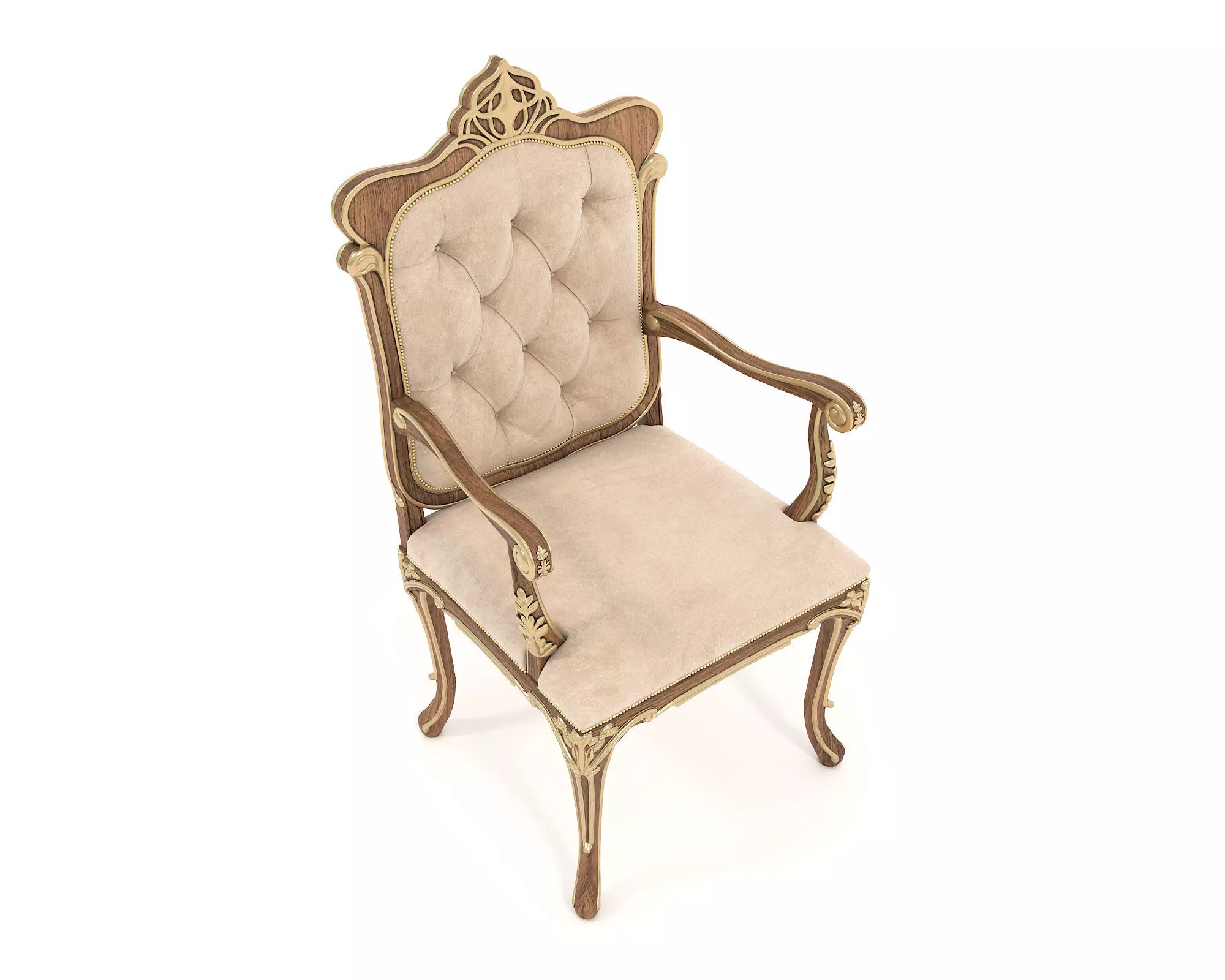 Classic European style Dining Table and Chairs 46 3D model_6