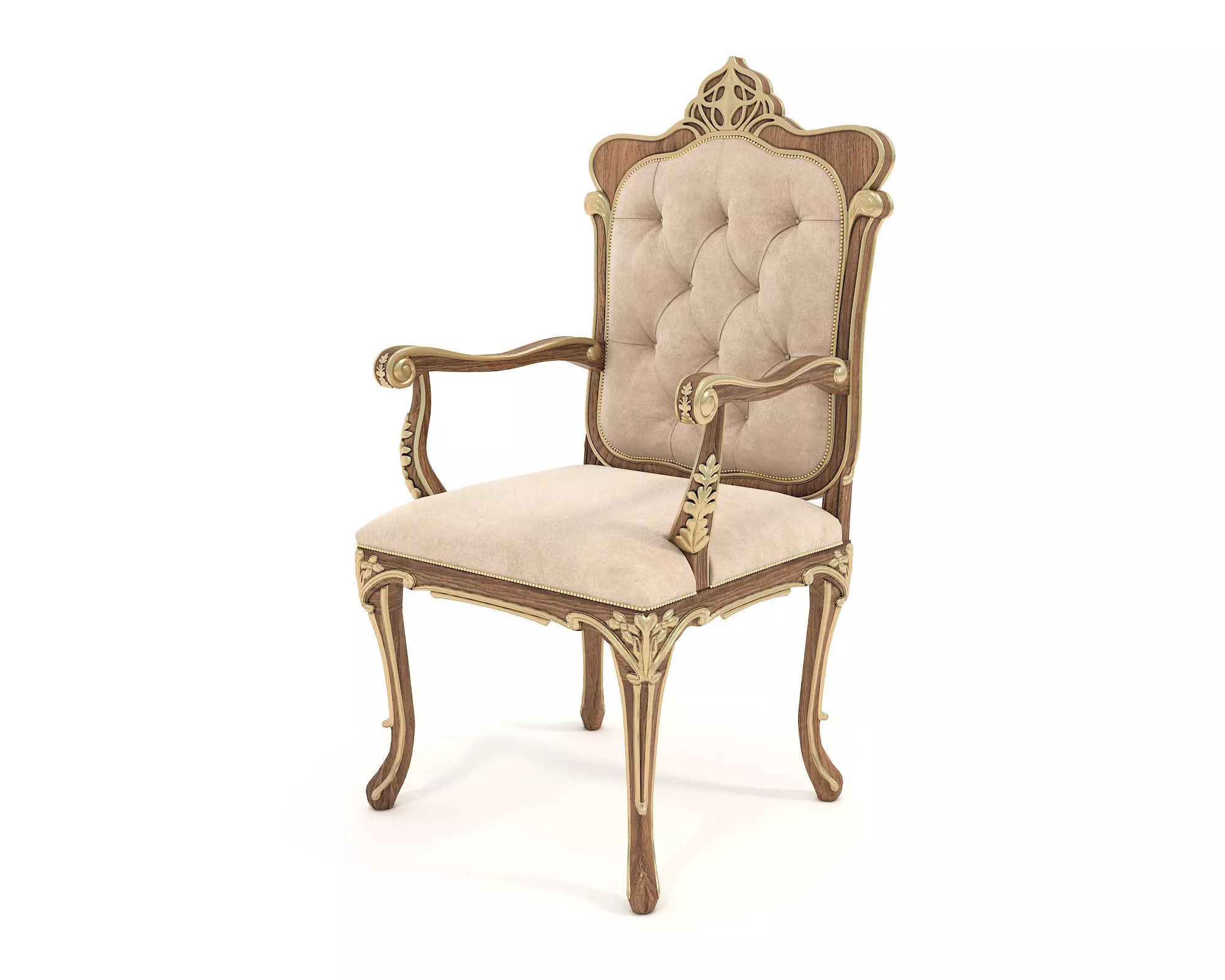 Classic European style Dining Table and Chairs 46 3D model_5