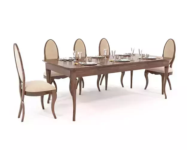 European style Dining Table and Chairs 12