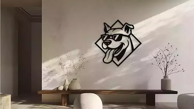 Cool Dog with Sunglasses Wall Decor Art