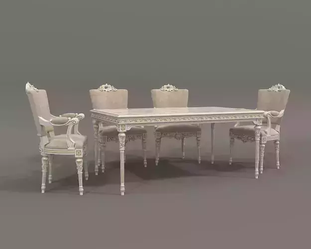 Classic European style Dining Table and Chairs 47