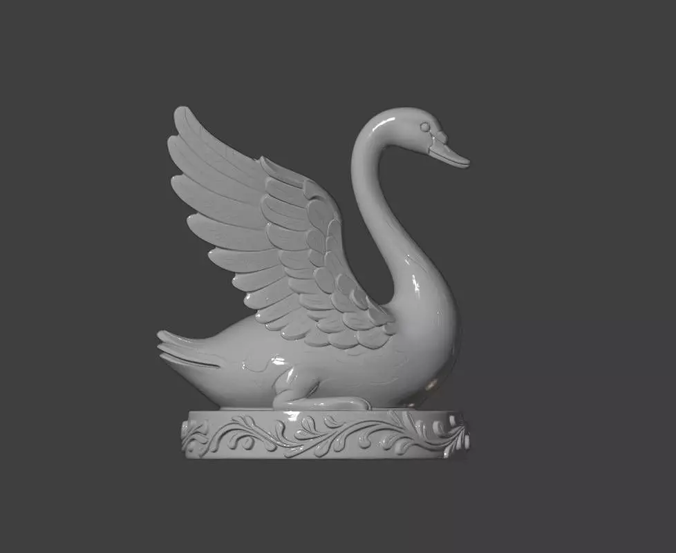 Classical Swan Sculpture 3D print model_0