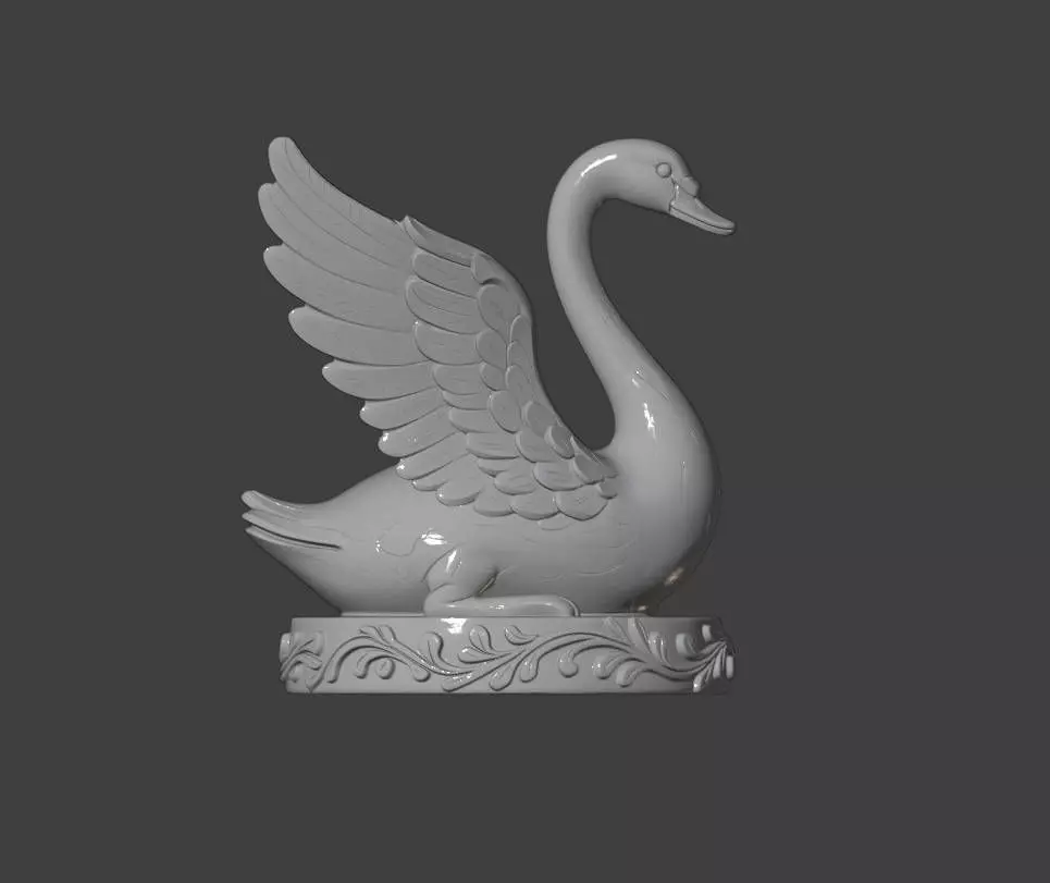 Classical Swan Sculpture 3D print model_4