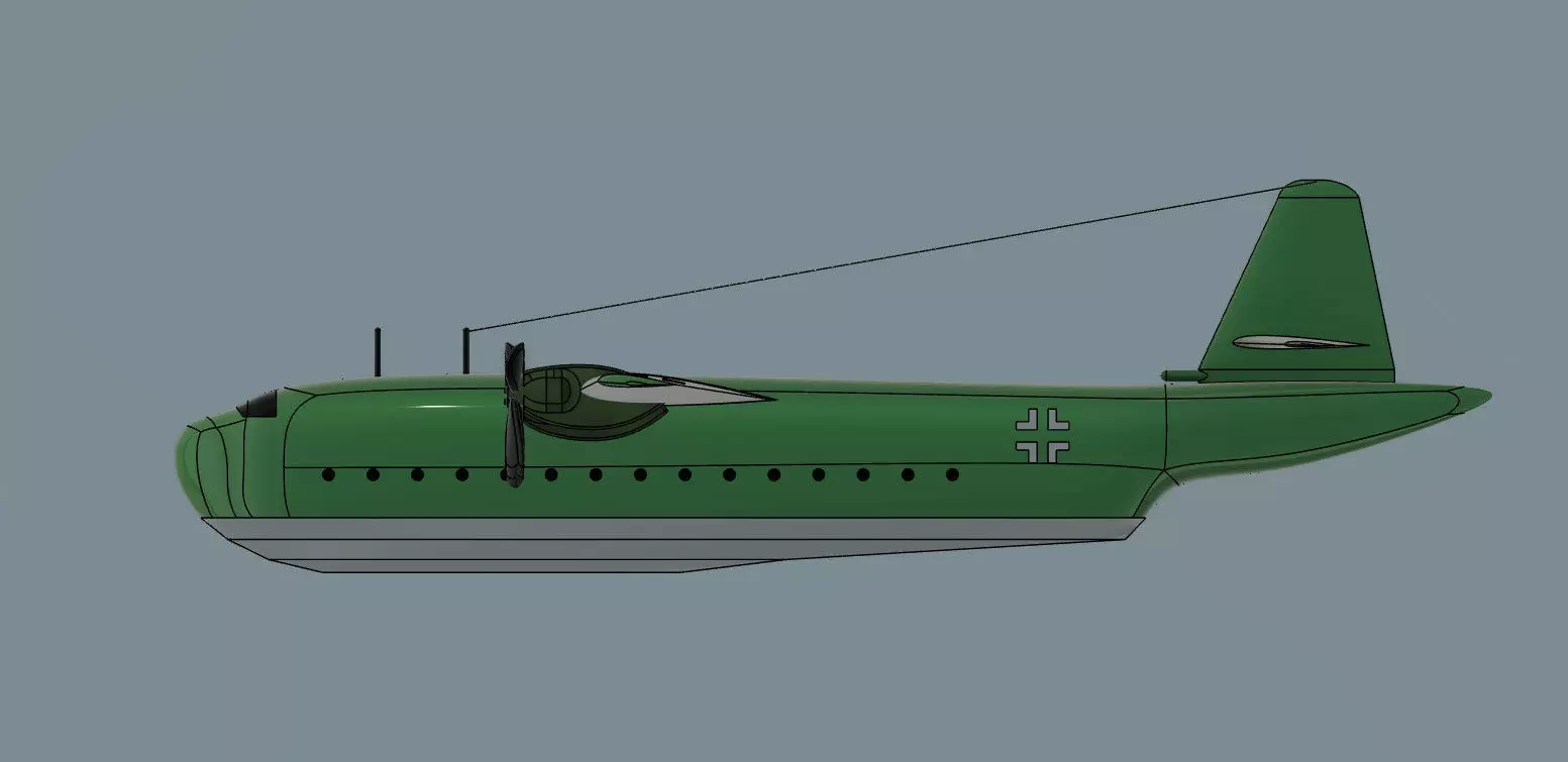 Blohm Voss BV 238 Large passenger aircraft model 3D print model_0