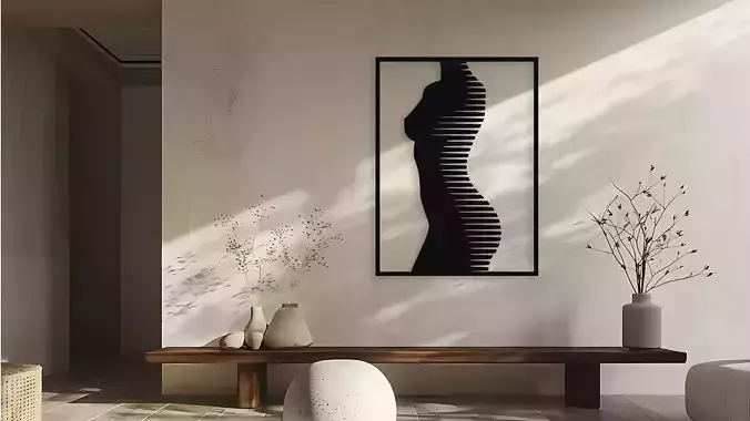 Pregnant Woman Silhouette Wall Decor