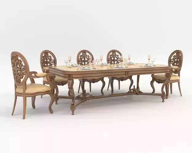Classic European style Dining Table and Chairs 50