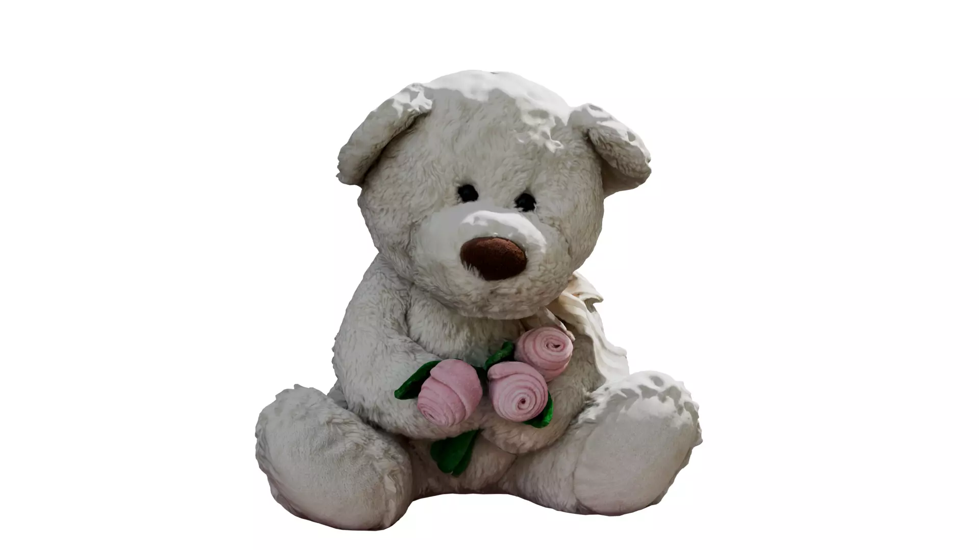 Toy White Bear Low-poly 3D model_5