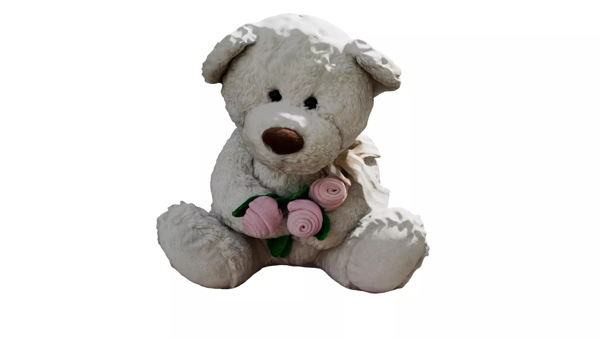 Toy White Bear Low-poly 3D model_1