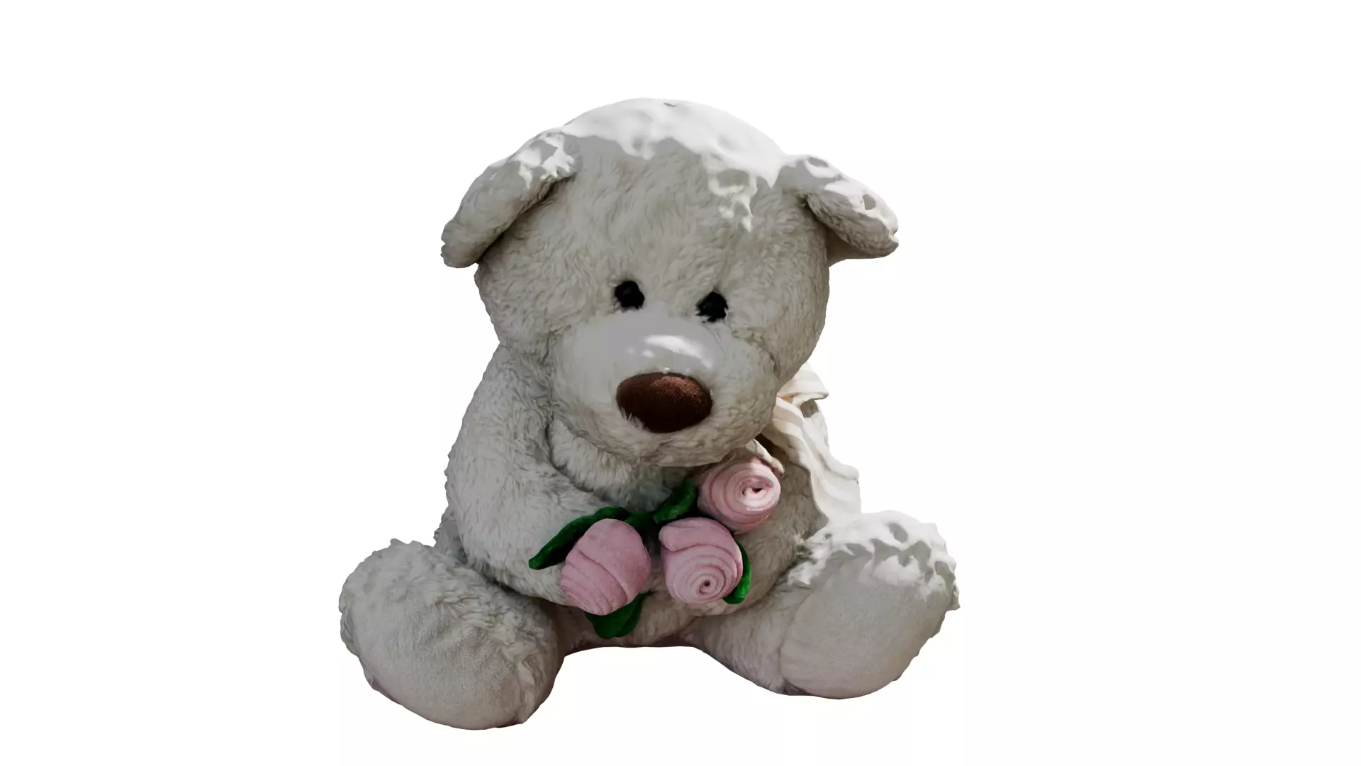 Toy White Bear Low-poly 3D model_4