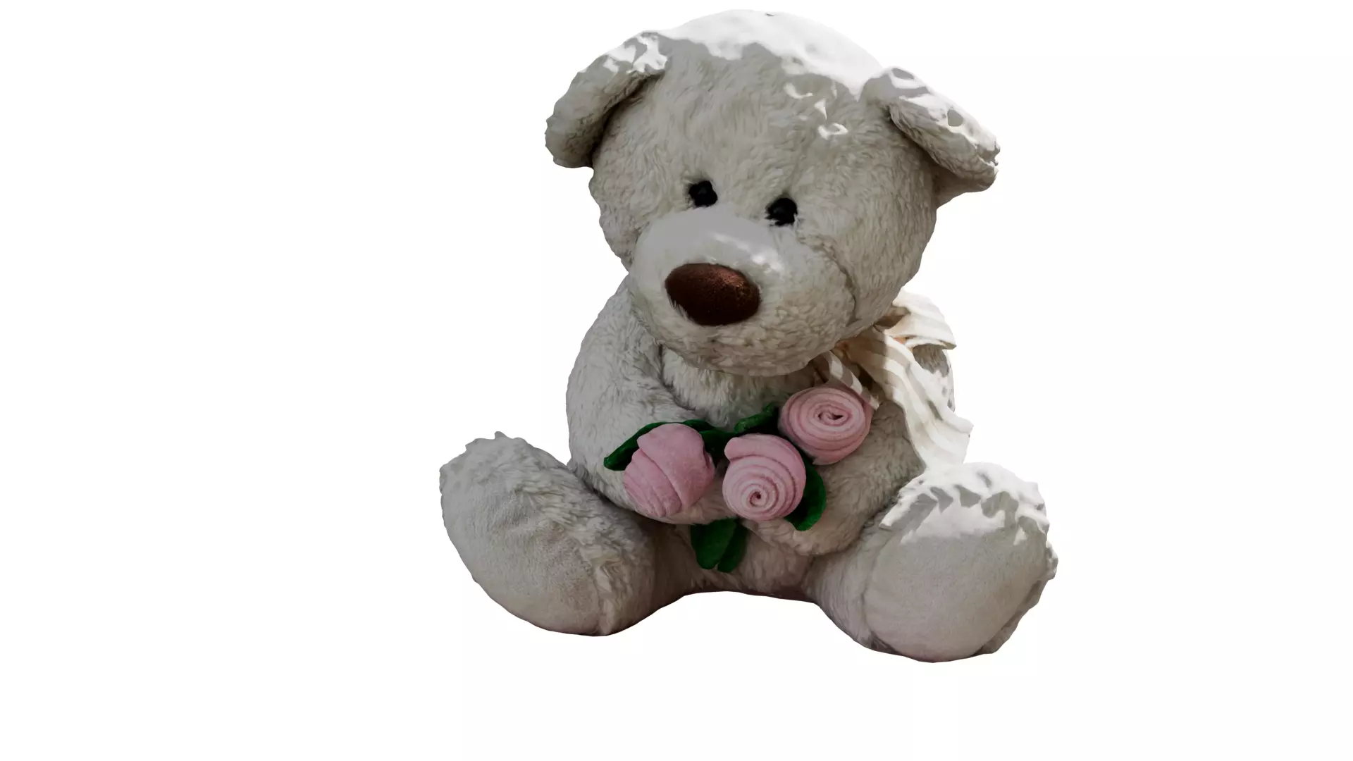 Toy White Bear Low-poly 3D model_3