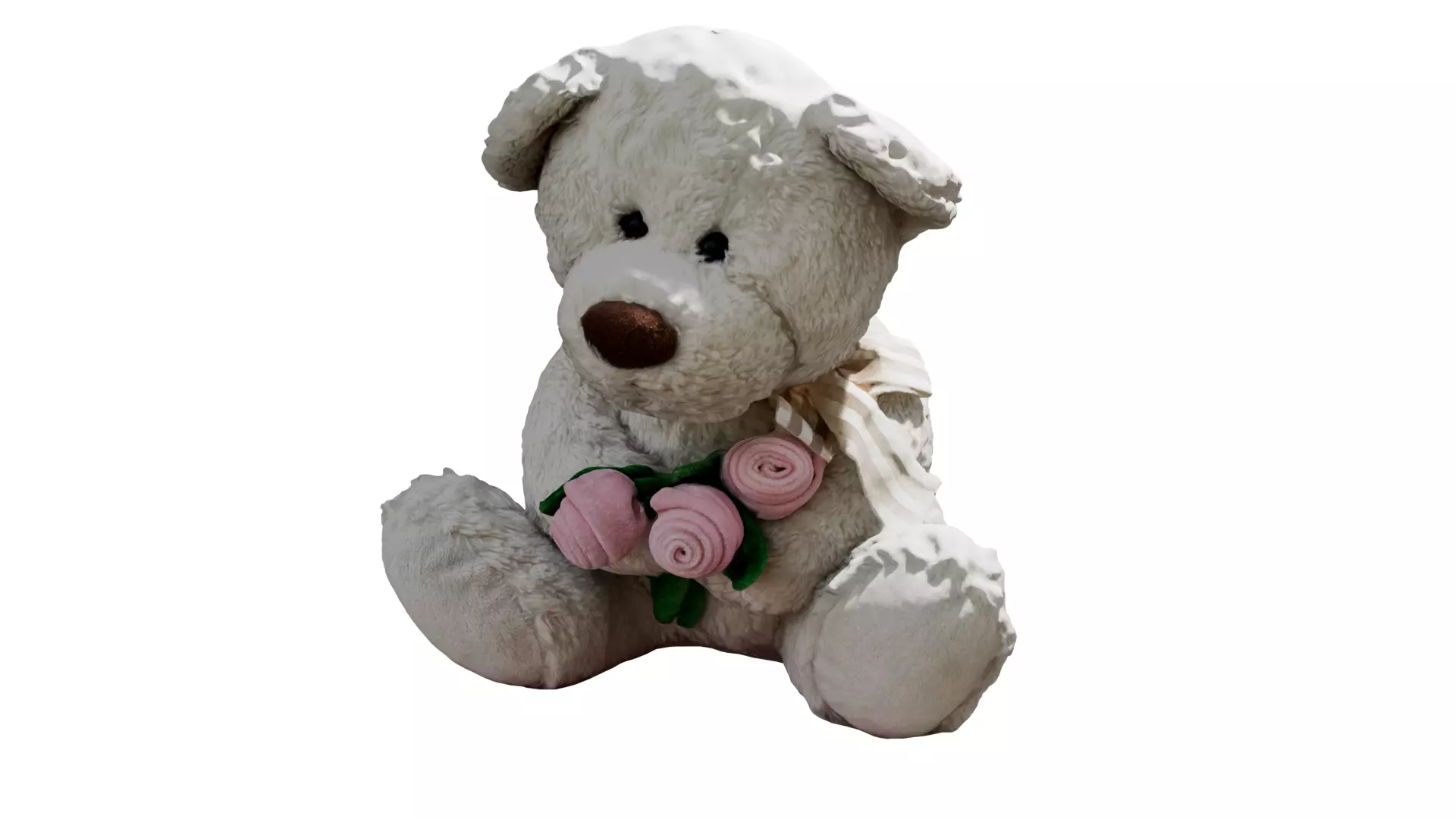 Toy White Bear Low-poly 3D model_2