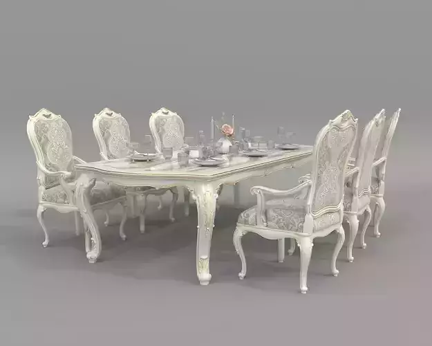 Classic European style Dining Table and Chairs 51
