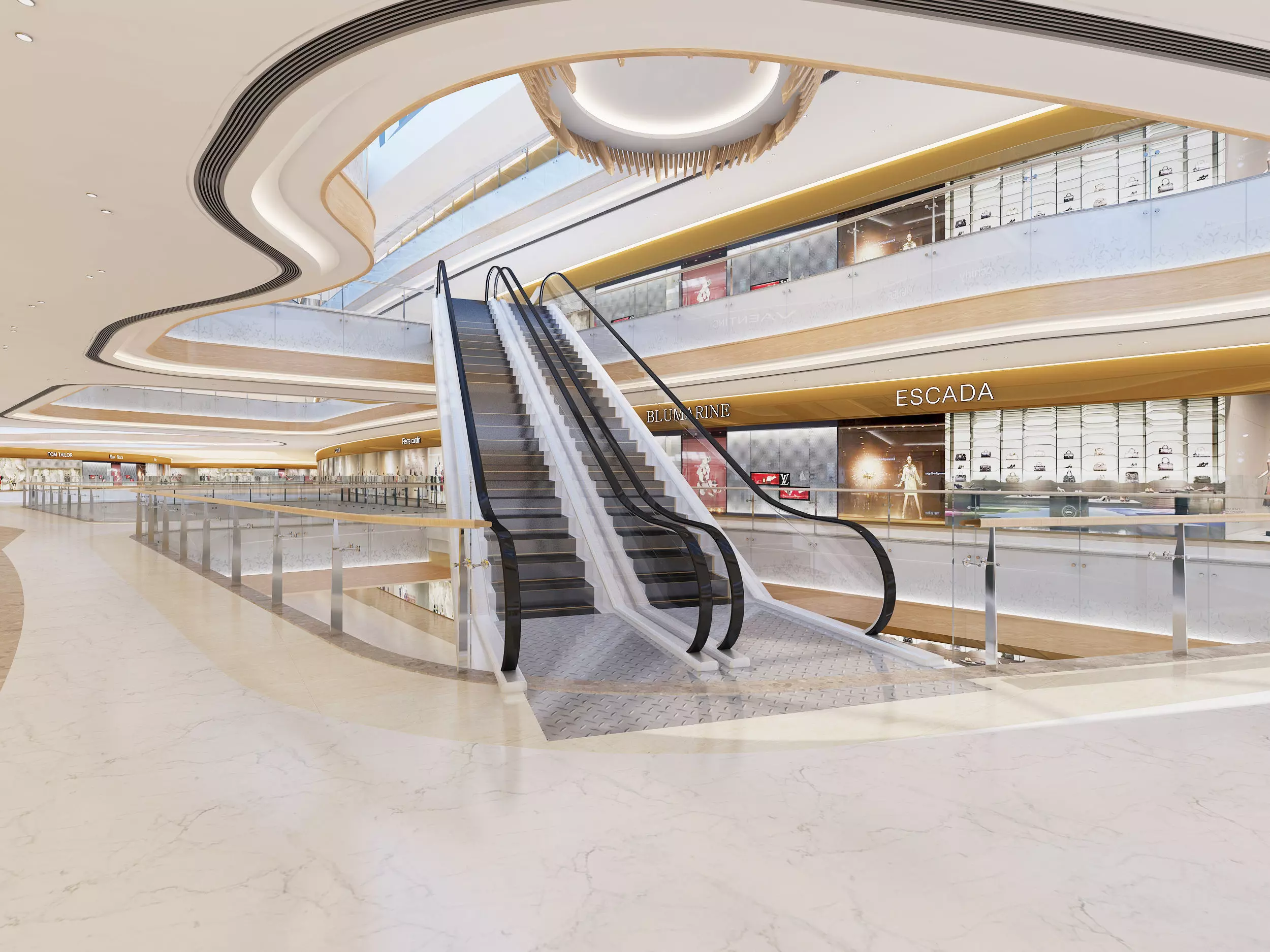 Shopping Mall interior Low-poly 3D model_5