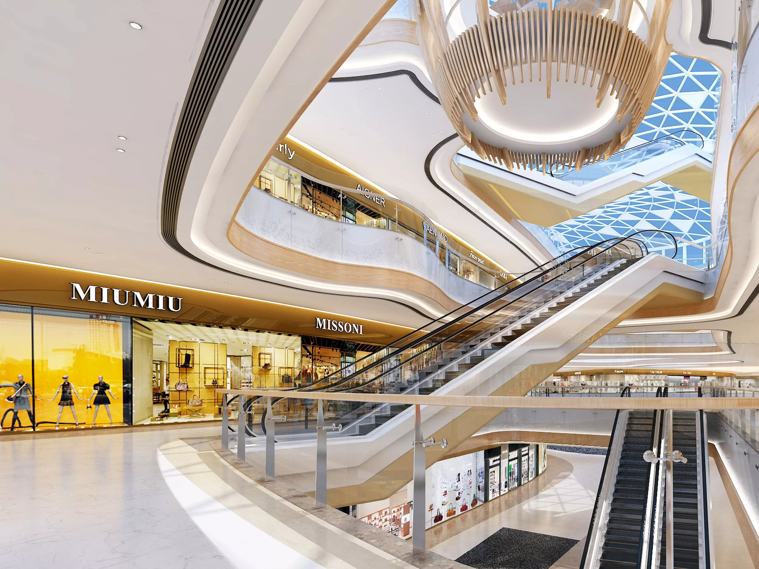 Shopping Mall interior Low-poly 3D model_4