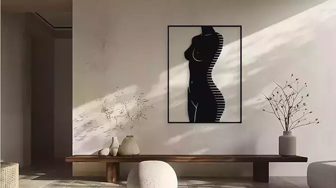 Minimalist Female Silhouette Wall Decor Art