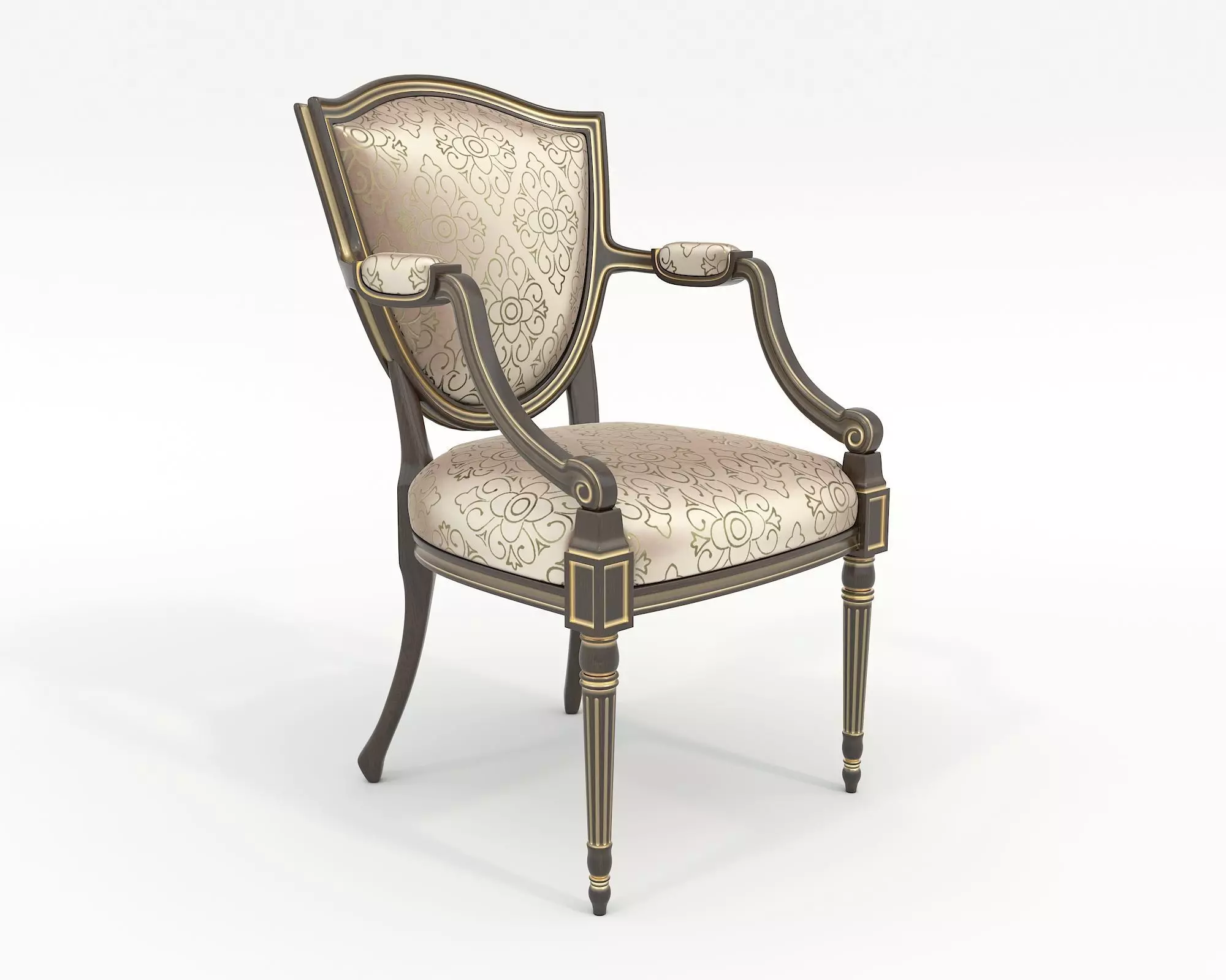 European style Dining Table and Chairs 14 3D model_3