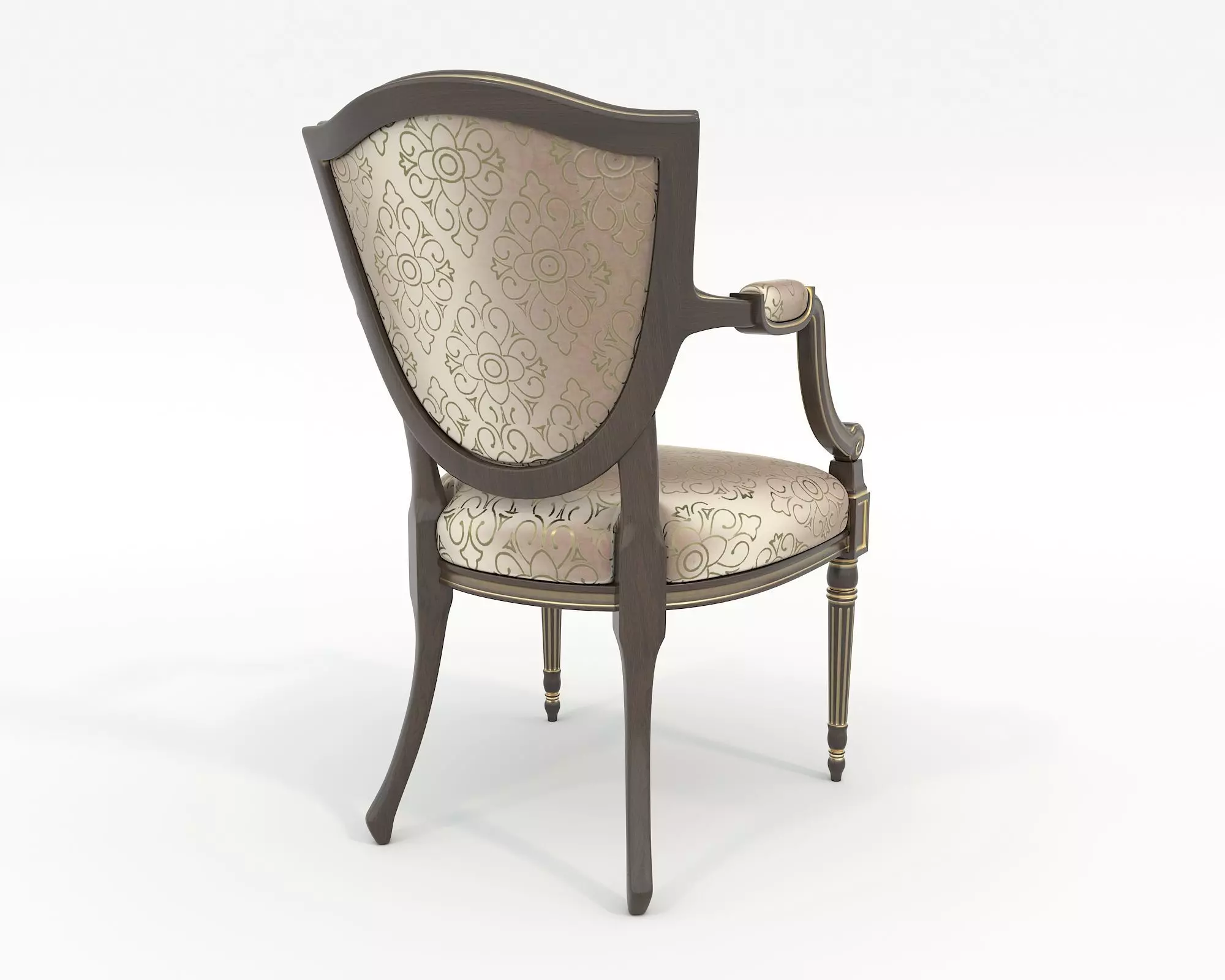 European style Dining Table and Chairs 14 3D model_5