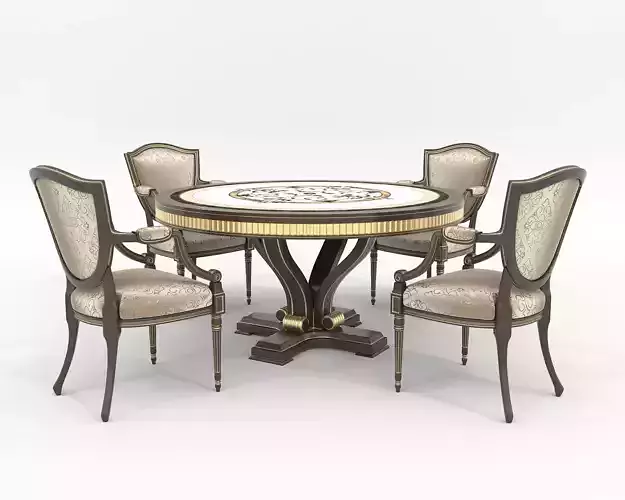 European style Dining Table and Chairs 14