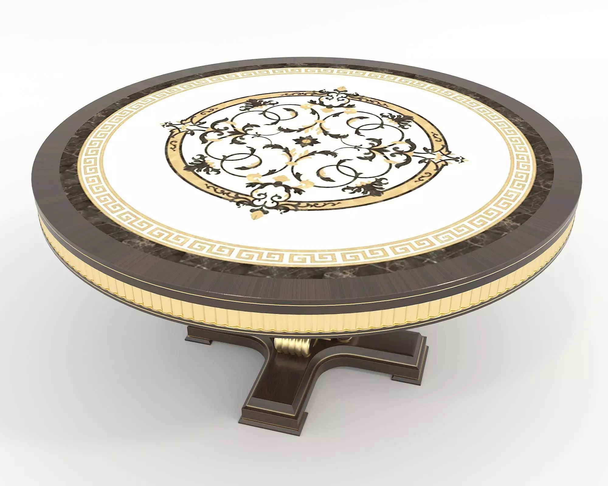 European style Dining Table and Chairs 14 3D model_6