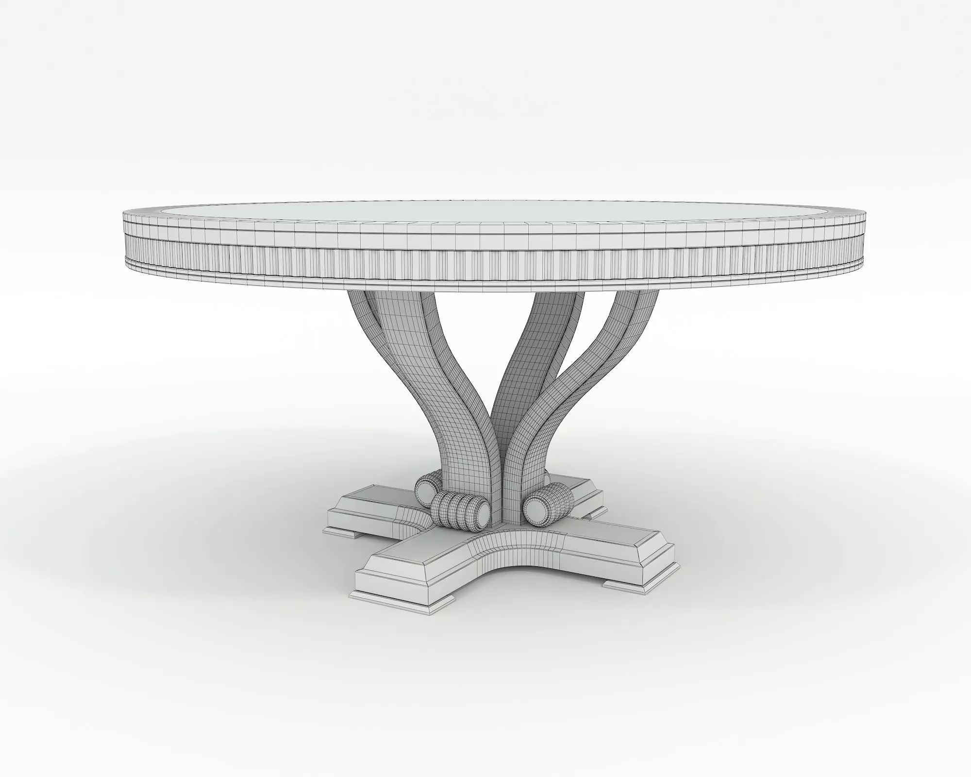 European style Dining Table and Chairs 14 3D model_10