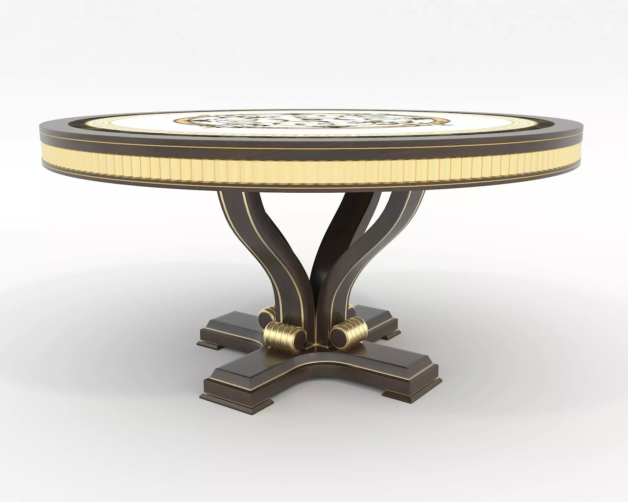 European style Dining Table and Chairs 14 3D model_4