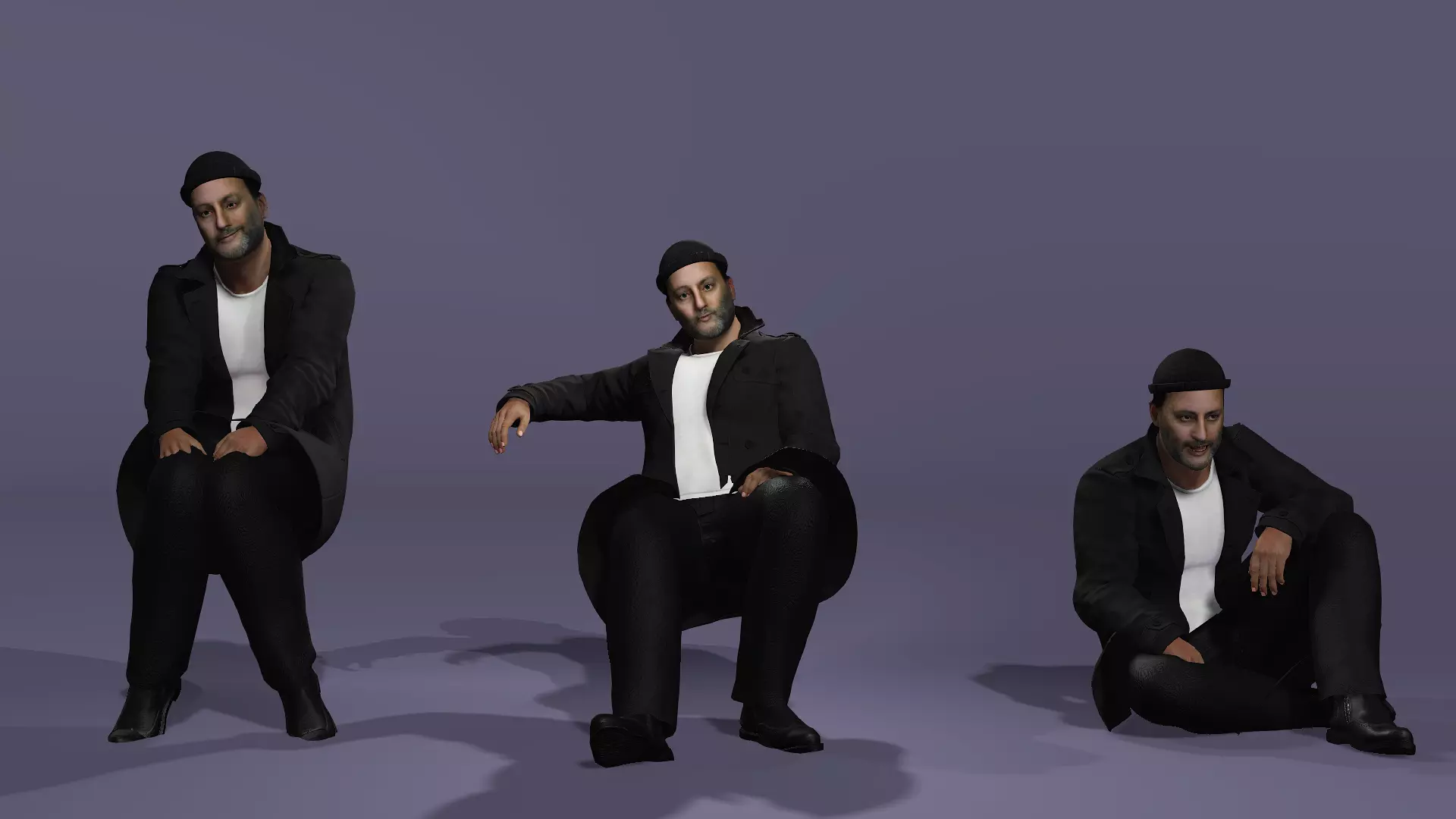 Jean Reno as Leon The Professional Fully Rigged for Unreal Low-poly 3D model_12