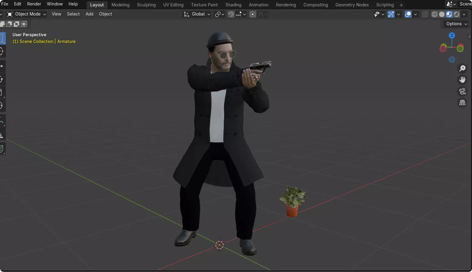 Jean Reno as Leon The Professional Fully Rigged for Unreal Low-poly 3D model_20