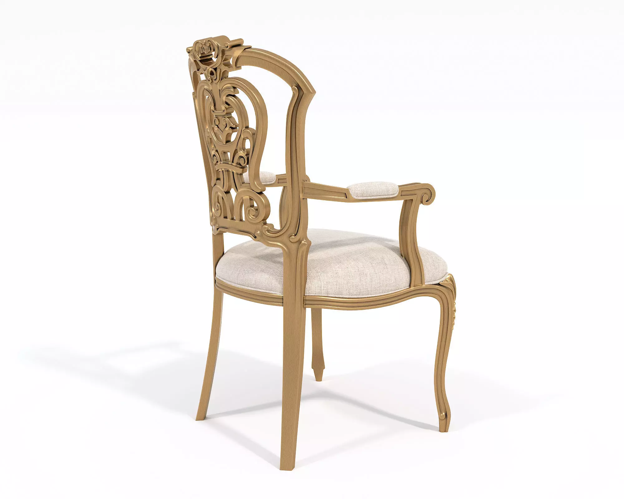 Classic European style Dining Table and Chairs 53 3D model_6