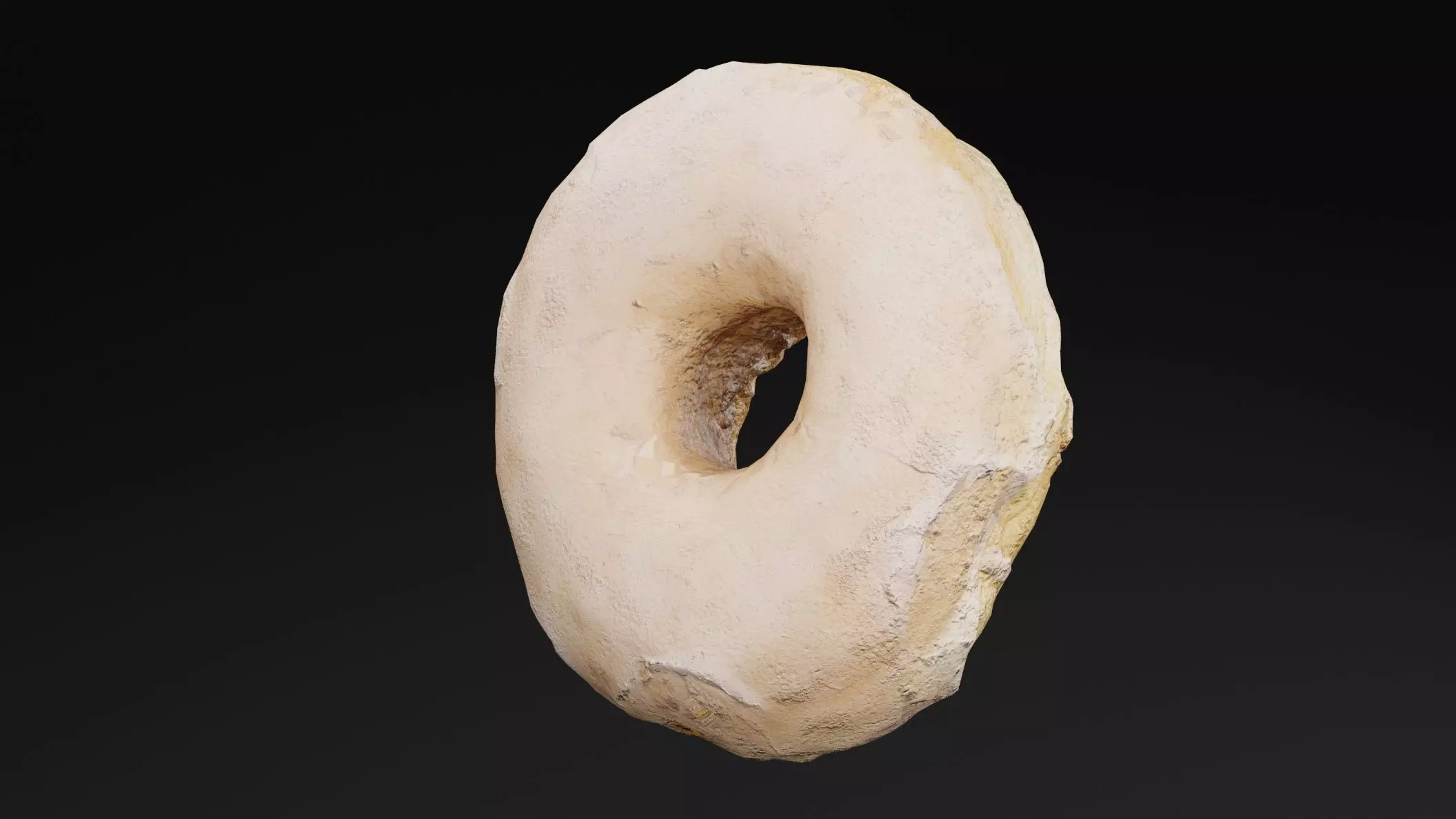 White Chocolate Donut Low-poly 3D model_4